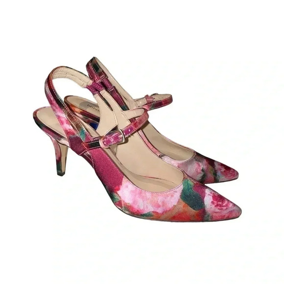 Nine West Shoes - Nine Wet Heels  Floral Pink Size 6.5